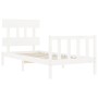 Weißer Massivholzbettrahmen mit Kopfteil 90x200 cm von vidaXL, Betten und Lattenroste - Ref: Foro24-3193322, Preis: 93,59 €, ...