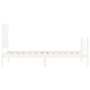 White solid wood bed frame with headboard 90x200 cm by vidaXL, Beds and slatted bases - Ref: Foro24-3193322, Price: 93,59 €, ...