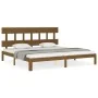 Honey brown solid wood bed frame and headboard 200x200 cm by vidaXL, Beds and slatted bases - Ref: Foro24-3193619, Price: 166...