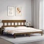 Honey brown solid wood bed frame and headboard 200x200 cm by vidaXL, Beds and slatted bases - Ref: Foro24-3193619, Price: 166...