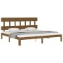 Honey brown solid wood bed frame and headboard 200x200 cm by vidaXL, Beds and slatted bases - Ref: Foro24-3193619, Price: 168...