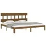 Honey brown solid wood bed frame and headboard 200x200 cm by vidaXL, Beds and slatted bases - Ref: Foro24-3193619, Price: 166...