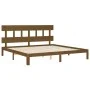 Honey brown solid wood bed frame and headboard 200x200 cm by vidaXL, Beds and slatted bases - Ref: Foro24-3193619, Price: 166...