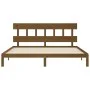 Honey brown solid wood bed frame and headboard 200x200 cm by vidaXL, Beds and slatted bases - Ref: Foro24-3193619, Price: 166...