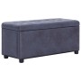 Otomana de almacenaje de piel sintética de ante gris 87,5 cm by vidaXL, Benches for halls and storage - Ref: Foro24-281376, P...