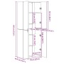 Aparador alto madera de ingeniería gris Sonoma 70x42,5x185 cm