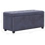 Otomana de almacenaje de piel sintética de ante gris 87,5 cm by vidaXL, Benches for halls and storage - Ref: Foro24-281376, P...