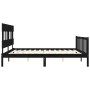 Bed frame with black solid wood headboard 200x200 cm by vidaXL, Beds and slatted bases - Ref: Foro24-3193360, Price: 205,81 €...
