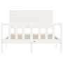 Estructura de cama con cabecero madera maciza blanco 140x200 cm de vidaXL, Camas y somieres - Ref: Foro24-3193402, Precio: 14...
