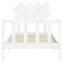White solid wood bed frame with headboard 90x200 cm by vidaXL, Beds and slatted bases - Ref: Foro24-3193452, Price: 92,06 €, ...