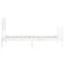 White solid wood bed frame with headboard 90x200 cm by vidaXL, Beds and slatted bases - Ref: Foro24-3193452, Price: 92,06 €, ...