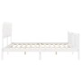Double bed frame with white solid wood headboard by vidaXL, Beds and slatted bases - Ref: Foro24-3193442, Price: 140,65 €, Di...