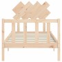 Bed frame with solid wood headboard 90x200 cm by vidaXL, Beds and slatted bases - Ref: Foro24-3193451, Price: 85,96 €, Discou...