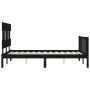 Bed frame with black solid wood headboard 140x190 cm by vidaXL, Beds and slatted bases - Ref: Foro24-3193320, Price: 173,42 €...