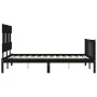Bed frame with black solid wood headboard 140x190 cm by vidaXL, Beds and slatted bases - Ref: Foro24-3193320, Price: 171,22 €...