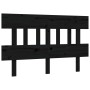 Bed frame with black solid wood headboard 140x190 cm by vidaXL, Beds and slatted bases - Ref: Foro24-3193320, Price: 173,42 €...