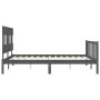 Estructura de cama matrimonio con cabecero madera maciza gris de vidaXL, Camas y somieres - Ref: Foro24-3193343, Precio: 148,...