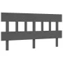 Double bed frame with gray solid wood headboard by vidaXL, Beds and slatted bases - Ref: Foro24-3193343, Price: 154,58 €, Dis...