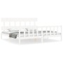 White solid wood bed frame with headboard 200x200cm by vidaXL, Beds and slatted bases - Ref: Foro24-3193357, Price: 155,34 €,...