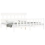 White solid wood bed frame with headboard 200x200cm by vidaXL, Beds and slatted bases - Ref: Foro24-3193357, Price: 155,34 €,...