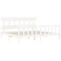 Estructura de cama con cabecero madera maciza blanco 200x200cm de vidaXL, Camas y somieres - Ref: Foro24-3193357, Precio: 153...