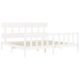 Weißer Massivholzbettrahmen mit Kopfteil 200x200cm von vidaXL, Betten und Lattenroste - Ref: Foro24-3193357, Preis: 155,34 €,...