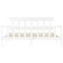 Weißer Massivholzbettrahmen mit Kopfteil 200x200cm von vidaXL, Betten und Lattenroste - Ref: Foro24-3193357, Preis: 155,34 €,...