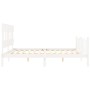 Weißer Massivholzbettrahmen mit Kopfteil 200x200cm von vidaXL, Betten und Lattenroste - Ref: Foro24-3193357, Preis: 155,34 €,...