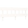 White solid wood bed frame with headboard 200x200cm by vidaXL, Beds and slatted bases - Ref: Foro24-3193357, Price: 155,34 €,...