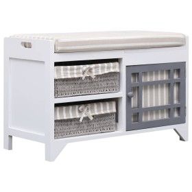 White Paulownia wood hall bench 70x33.5x45 cm by vidaXL, Benches for halls and storage - Ref: Foro24-284080, Price: 131,37 €,...