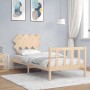 Bed frame with solid wood headboard by vidaXL, Beds and slatted bases - Ref: Foro24-3193431, Price: 90,16 €, Discount: %