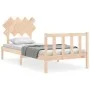 Estructura de cama con cabecero madera maciza de vidaXL, Camas y somieres - Ref: Foro24-3193431, Precio: 88,95 €, Descuento: %