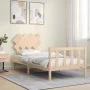 Estructura de cama con cabecero madera maciza de vidaXL, Camas y somieres - Ref: Foro24-3193431, Precio: 88,95 €, Descuento: %