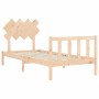 Bed frame with solid wood headboard by vidaXL, Beds and slatted bases - Ref: Foro24-3193431, Price: 90,16 €, Discount: %