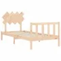 Estructura de cama con cabecero madera maciza de vidaXL, Camas y somieres - Ref: Foro24-3193431, Precio: 88,95 €, Descuento: %