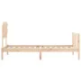 Estructura de cama con cabecero madera maciza de vidaXL, Camas y somieres - Ref: Foro24-3193431, Precio: 88,95 €, Descuento: %