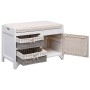 Weiße Flurbank aus Paulownia-Holz, 70 x 33,5 x 45 cm von vidaXL, Bänke für Hallen und Lager - Ref: Foro24-284080, Preis: 131,...