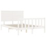 Weißer Massivholzbettrahmen mit Kopfteil 120x200 cm von vidaXL, Betten und Lattenroste - Ref: Foro24-3193397, Preis: 142,90 €...