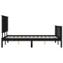 Bed frame with black solid wood headboard 140x190 cm by vidaXL, Beds and slatted bases - Ref: Foro24-3193385, Price: 182,26 €...