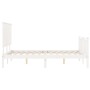 Weißer Massivholzbettrahmen mit Kopfteil 120x200 cm von vidaXL, Betten und Lattenroste - Ref: Foro24-3193397, Preis: 142,90 €...