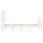 White solid wood bed frame with headboard 120x200 cm by vidaXL, Beds and slatted bases - Ref: Foro24-3193397, Price: 139,15 €...