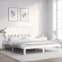 Estructura de cama con cabecero madera maciza blanco 160x200 cm de vidaXL, Camas y somieres - Ref: Foro24-3193737, Precio: 15...