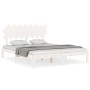White solid wood bed frame with headboard 160x200 cm by vidaXL, Beds and slatted bases - Ref: Foro24-3193737, Price: 155,10 €...