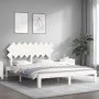 Estructura de cama con cabecero madera maciza blanco 160x200 cm de vidaXL, Camas y somieres - Ref: Foro24-3193737, Precio: 15...