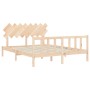 Bed frame with solid wood headboard 160x200 cm by vidaXL, Beds and slatted bases - Ref: Foro24-3193476, Price: 133,05 €, Disc...