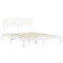 Estructura de cama con cabecero madera maciza blanco 160x200 cm de vidaXL, Camas y somieres - Ref: Foro24-3193737, Precio: 15...