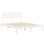 Weißer Massivholzbettrahmen mit Kopfteil 160x200 cm von vidaXL, Betten und Lattenroste - Ref: Foro24-3193737, Preis: 155,10 €...