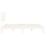 White solid wood bed frame with headboard 160x200 cm by vidaXL, Beds and slatted bases - Ref: Foro24-3193737, Price: 155,10 €...
