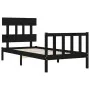 Single bed frame with black solid wood headboard by vidaXL, Beds and slatted bases - Ref: Foro24-3193300, Price: 116,63 €, Di...