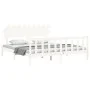 Double bed frame with white solid wood headboard by vidaXL, Beds and slatted bases - Ref: Foro24-3193482, Price: 161,64 €, Di...